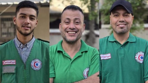 استشهاد 3 مسعفين في غزة برصاص الاحتلال أثناء أداء واجبهم الإنساني